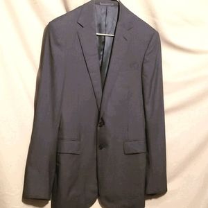 MEN RALPH LAUREN CHARC.GREY PLAID SUIT JKT SZ 39